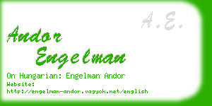 andor engelman business card